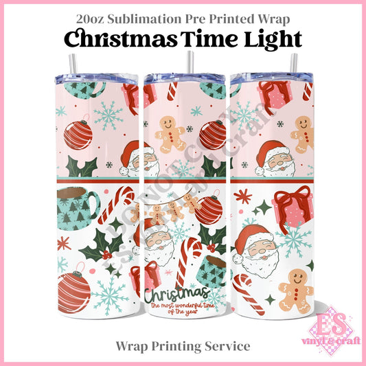 Christmas Time Light - Full 20oz Tumbler Sublimation Print