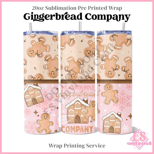 Gingerbread Company - Full 20oz Tumbler Sublimation Print