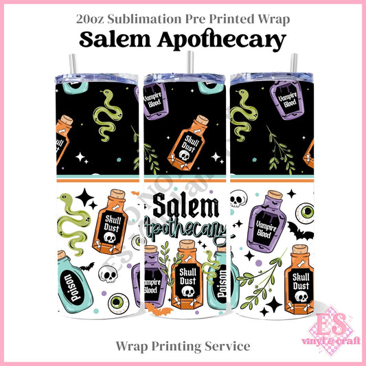 Salem Apothecary - Full 20oz Tumbler Sublimation Print