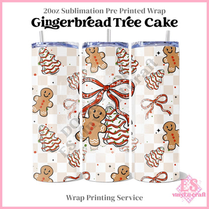 Gingerbread Tree Cake - Full 20oz Tumbler Sublimation Print