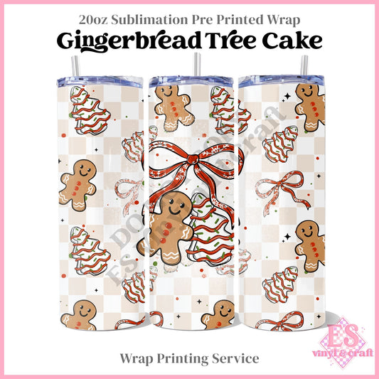 Gingerbread Tree Cake - Full 20oz Tumbler Sublimation Print