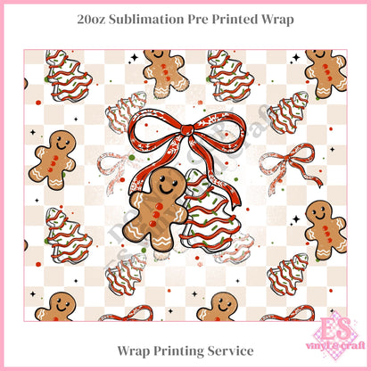 Gingerbread Tree Cake - Full 20oz Tumbler Sublimation Print