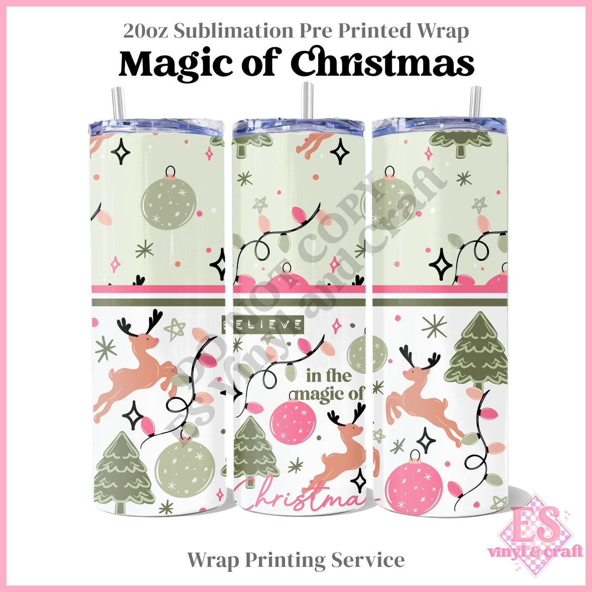Magic of Christmas - Full 20oz Tumbler Sublimation Print