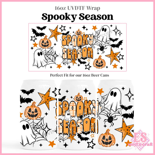 Spooky Season - 16oz Beer Can / Libbey UVDTF Transfers