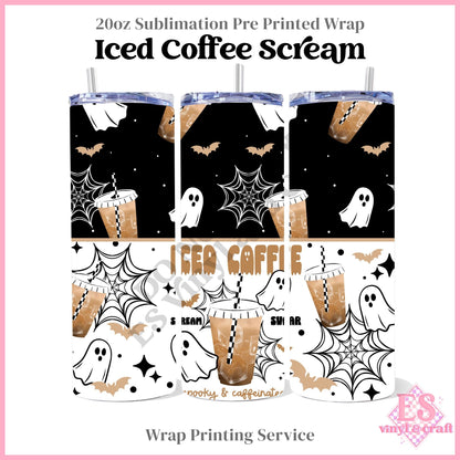 Iced Coffee Scream - Full 20oz Tumbler Sublimation Print