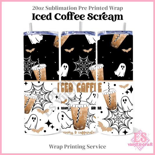 Iced Coffee Scream - Full 20oz Tumbler Sublimation Print
