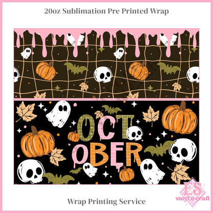 October - Full 20oz Tumbler Sublimation Print