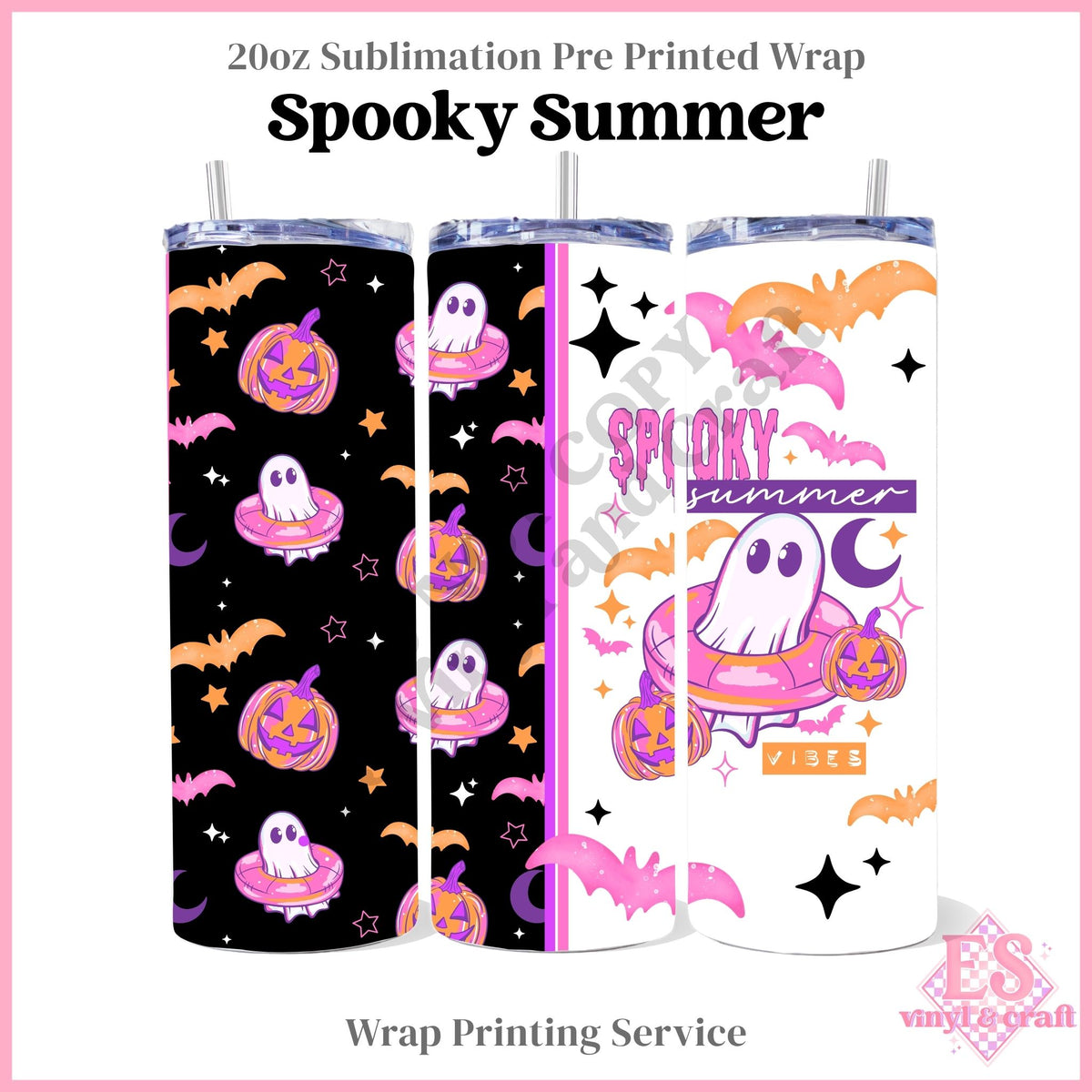 Spooky Summer - Full 20oz Tumbler Sublimation Print