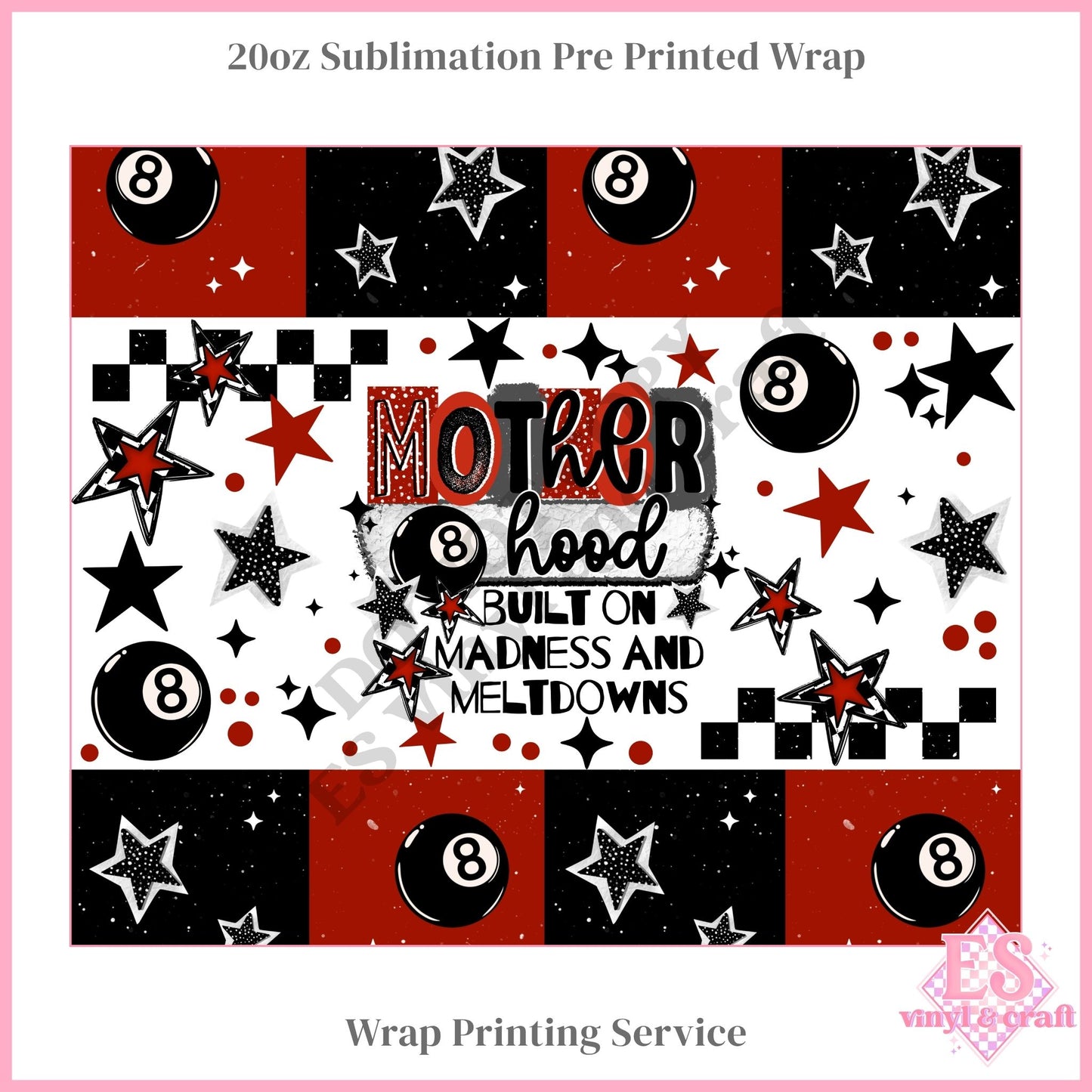 Red Motherhood - Full 20oz Tumbler Sublimation Print
