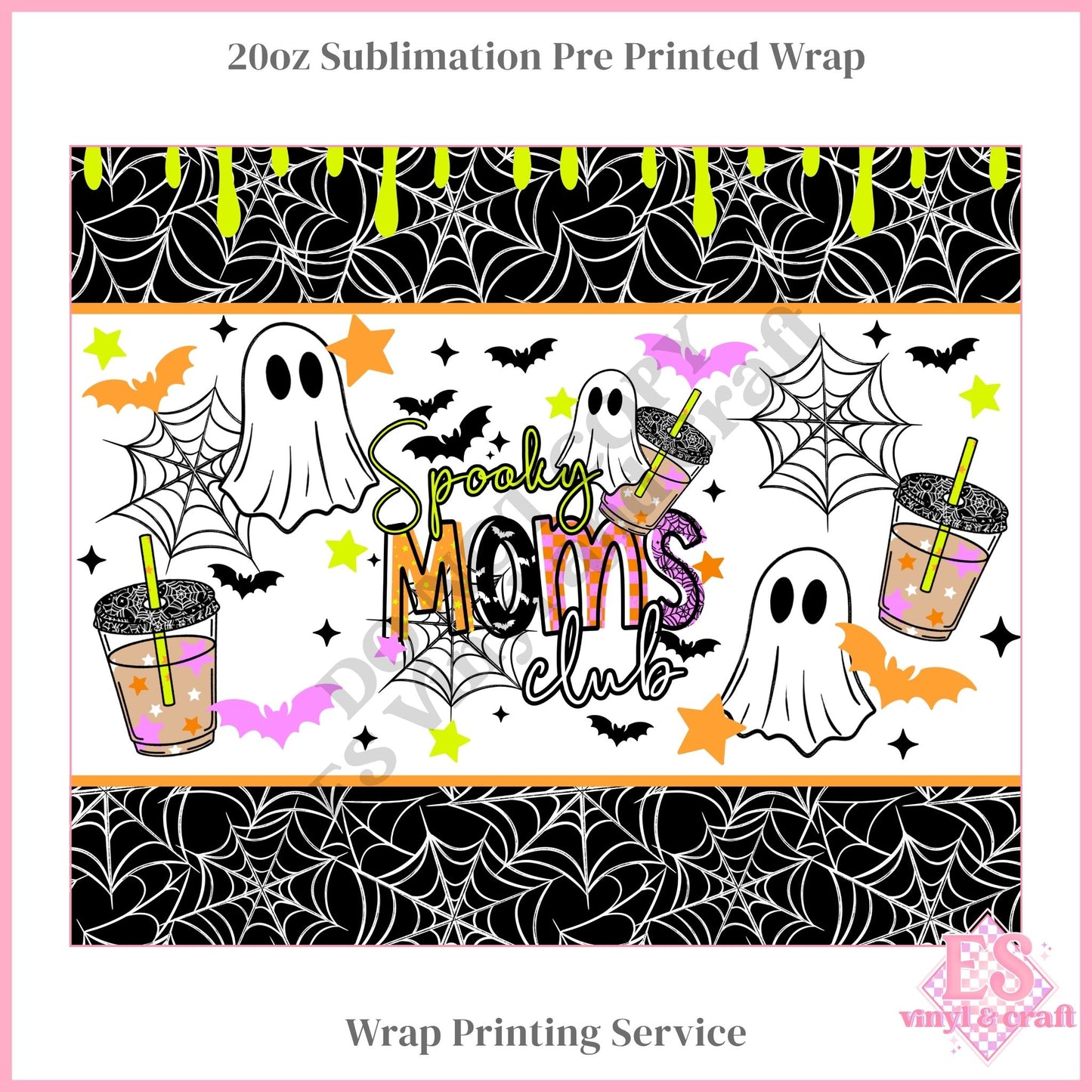 Spooky Moms Club - Full 20oz Tumbler Sublimation Print