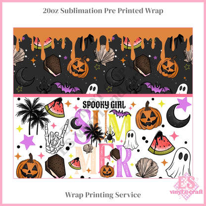 Spooky Girl Summer - Full 20oz Tumbler Sublimation Print