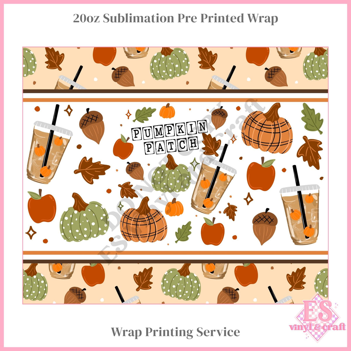 Pumpkin Patch - Full 20oz Tumbler Sublimation Print