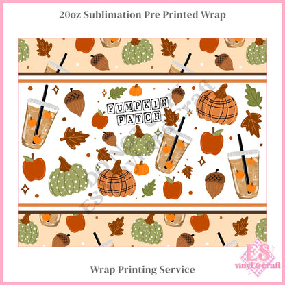 Pumpkin Patch - Full 20oz Tumbler Sublimation Print