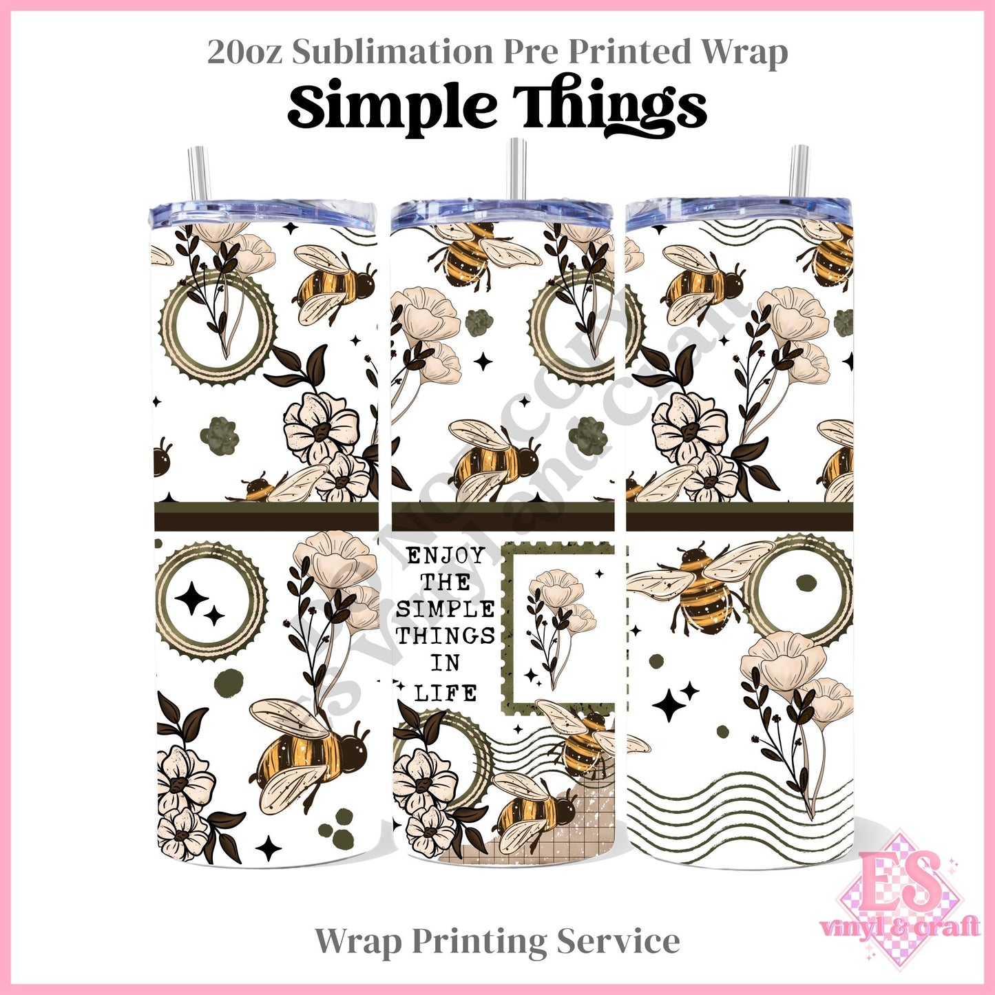 Simple Things - Full 20oz Tumbler Sublimation Print