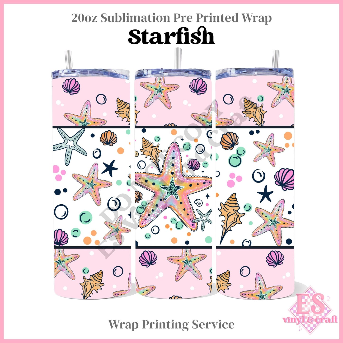 Starfish - Full 20oz Tumbler Sublimation Print