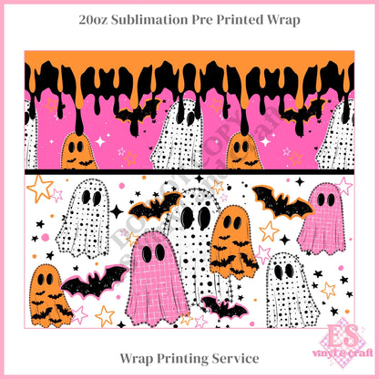 Pink and Orange Ghostie - Full 20oz Tumbler Sublimation Print