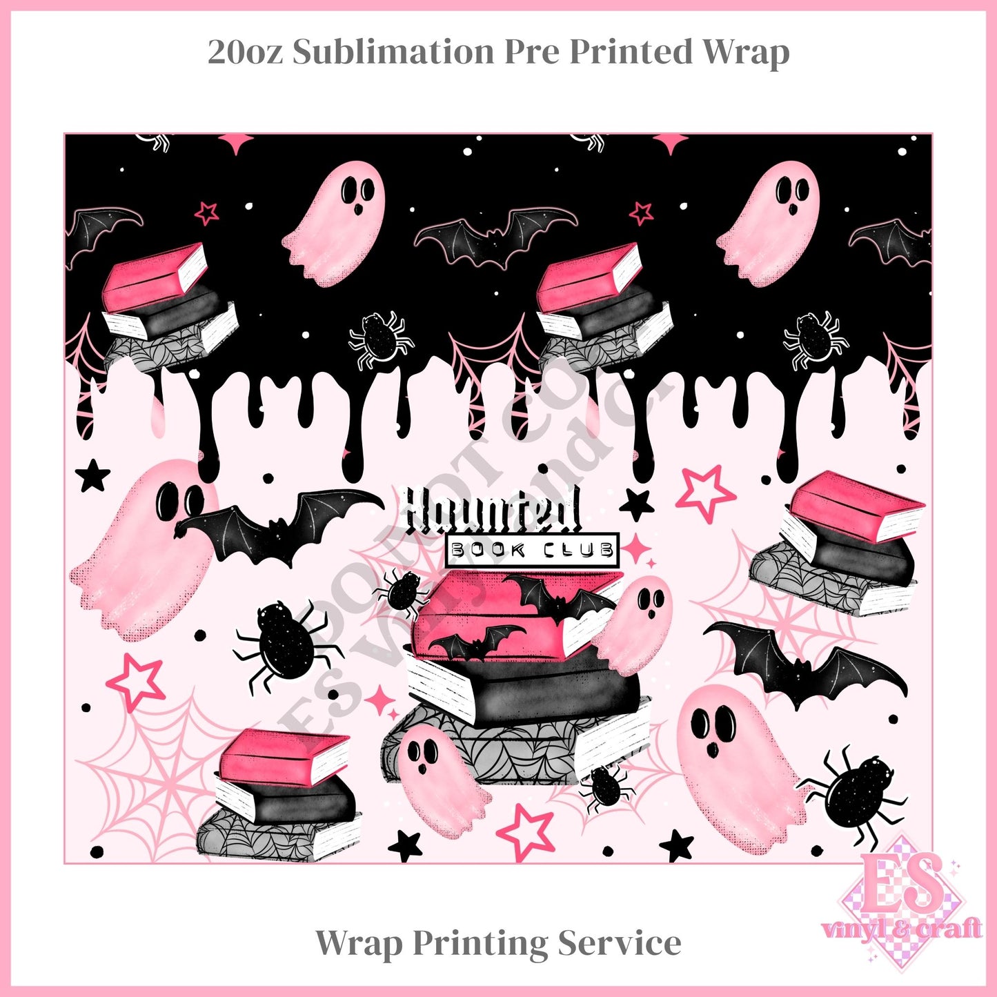 Haunted Book Club - Full 20oz Tumbler Sublimation Print