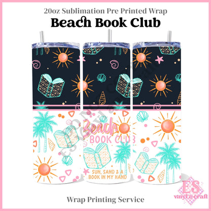 Beach Book Club - Full 20oz Tumbler Sublimation Print