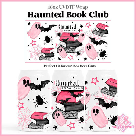Haunted Book Club - 16oz Beer Can / Libbey UVDTF Transfers