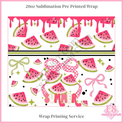 Summer Watermelons - Full 20oz Tumbler Sublimation Print