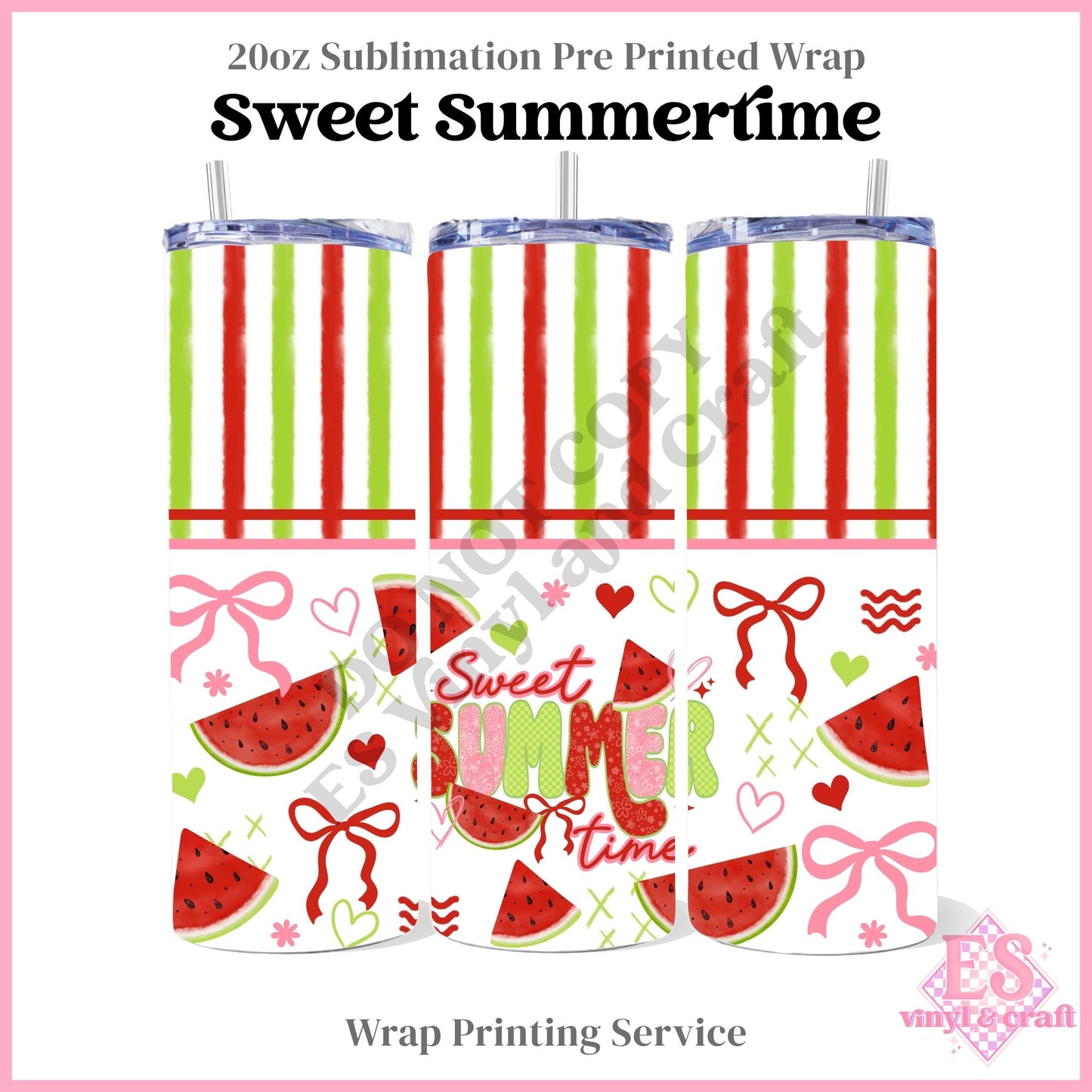 Sweet Summertime - Full 20oz Tumbler Sublimation Print