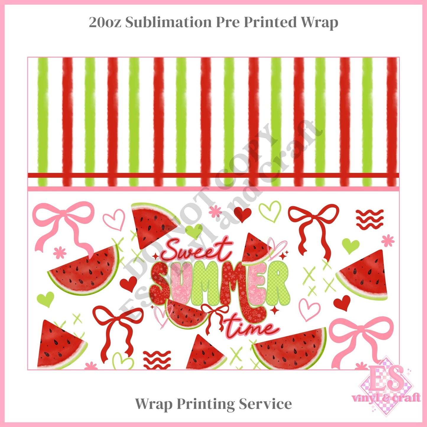 Sweet Summertime - Full 20oz Tumbler Sublimation Print