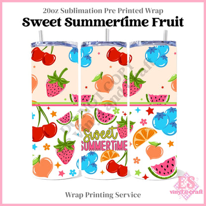 Sweet Summertime Fruit - Full 20oz Tumbler Sublimation Print