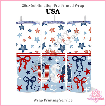USA - Full 20oz Tumbler Sublimation Print