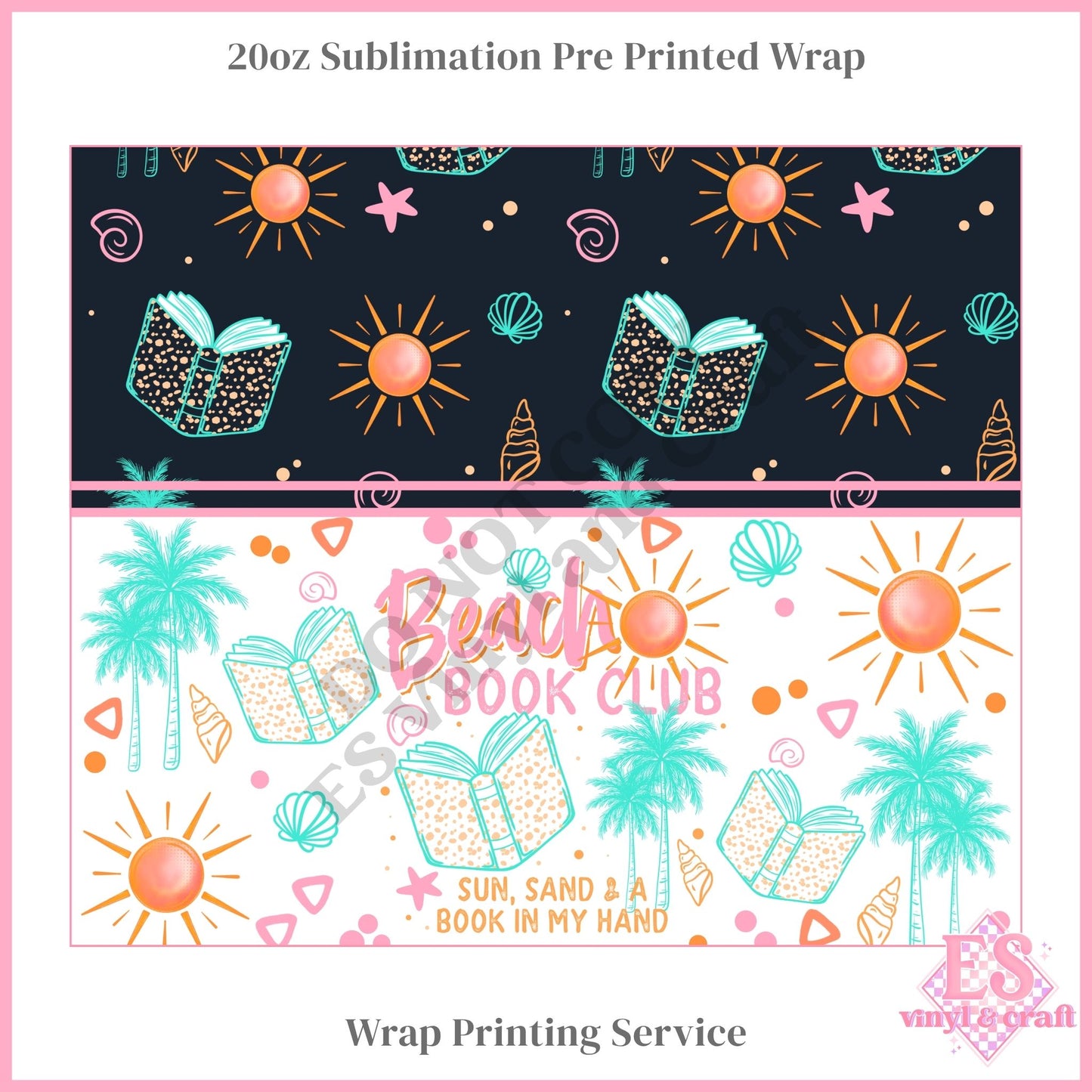 Beach Book Club - Full 20oz Tumbler Sublimation Print