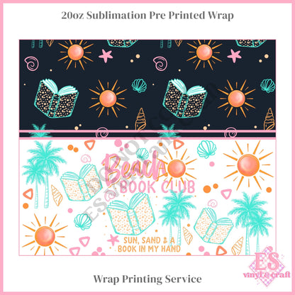 Beach Book Club - Full 20oz Tumbler Sublimation Print