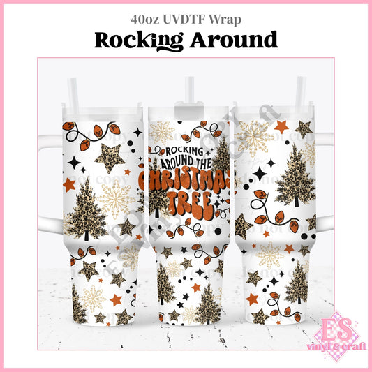 Rocking Around - 40oz Tumbler Wraps - UVDTF (Top & Bottom)