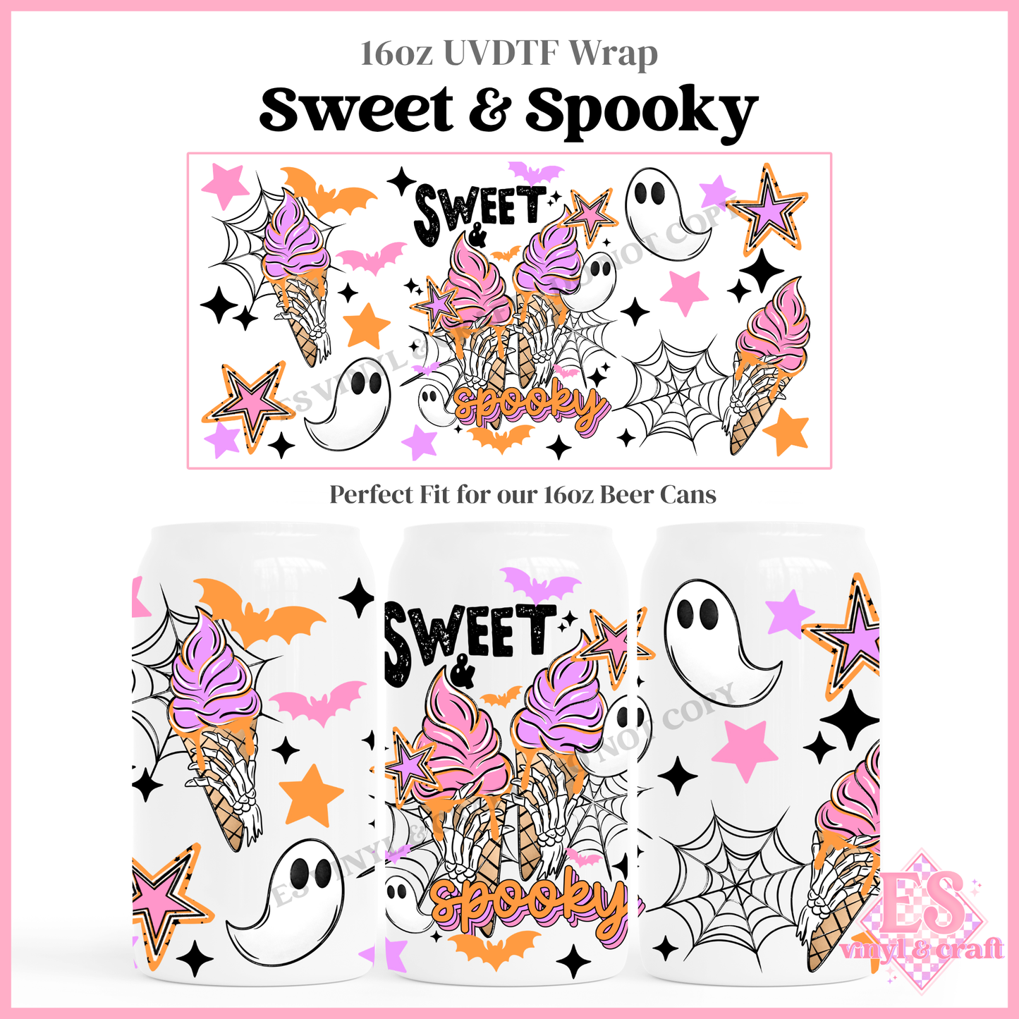 Sweet & Spooky - 16oz Beer Can / Libbey UV-DTF Transfer