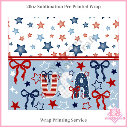 USA - Full 20oz Tumbler Sublimation Print