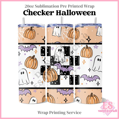 Checker Halloween - Full 20oz Tumbler Sublimation Print