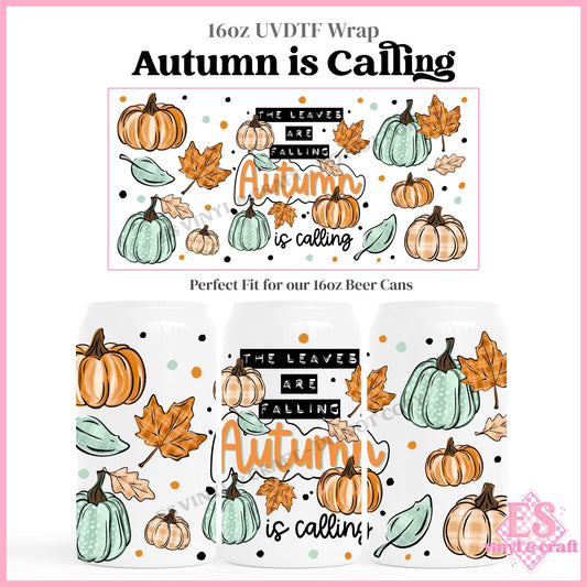 Autumn Calling - 16oz Beer Can / Libbey UVDTF Transfers