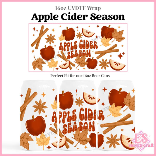 Apple Cider Season - 16oz Beer Can / Libbey UVDTF Transfers