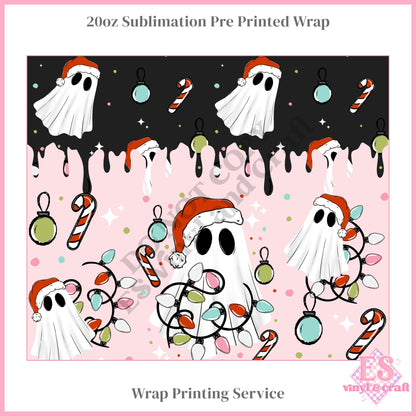 Christmas Ghost - Full 20oz Tumbler Sublimation Print