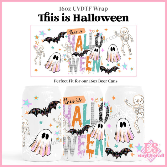 This is Halloween - 16oz Beer Can / Libbey UVDTF Transfers