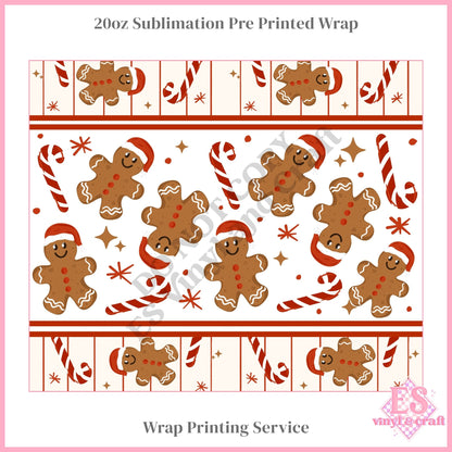 Stripe Gingerbread - Full 20oz Tumbler Sublimation Print
