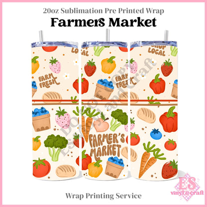 Farmer Market - Full 20oz Tumbler Sublimation Print