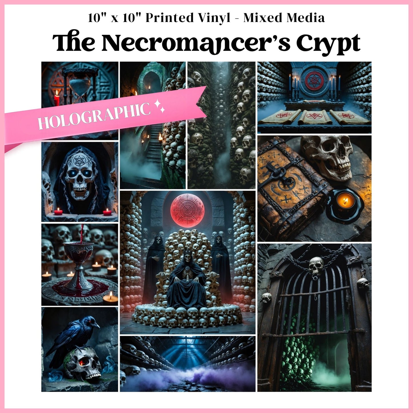 The Necromancer's Crypt - Mixed Media Holographic Vinyl 10"x10" Sheet