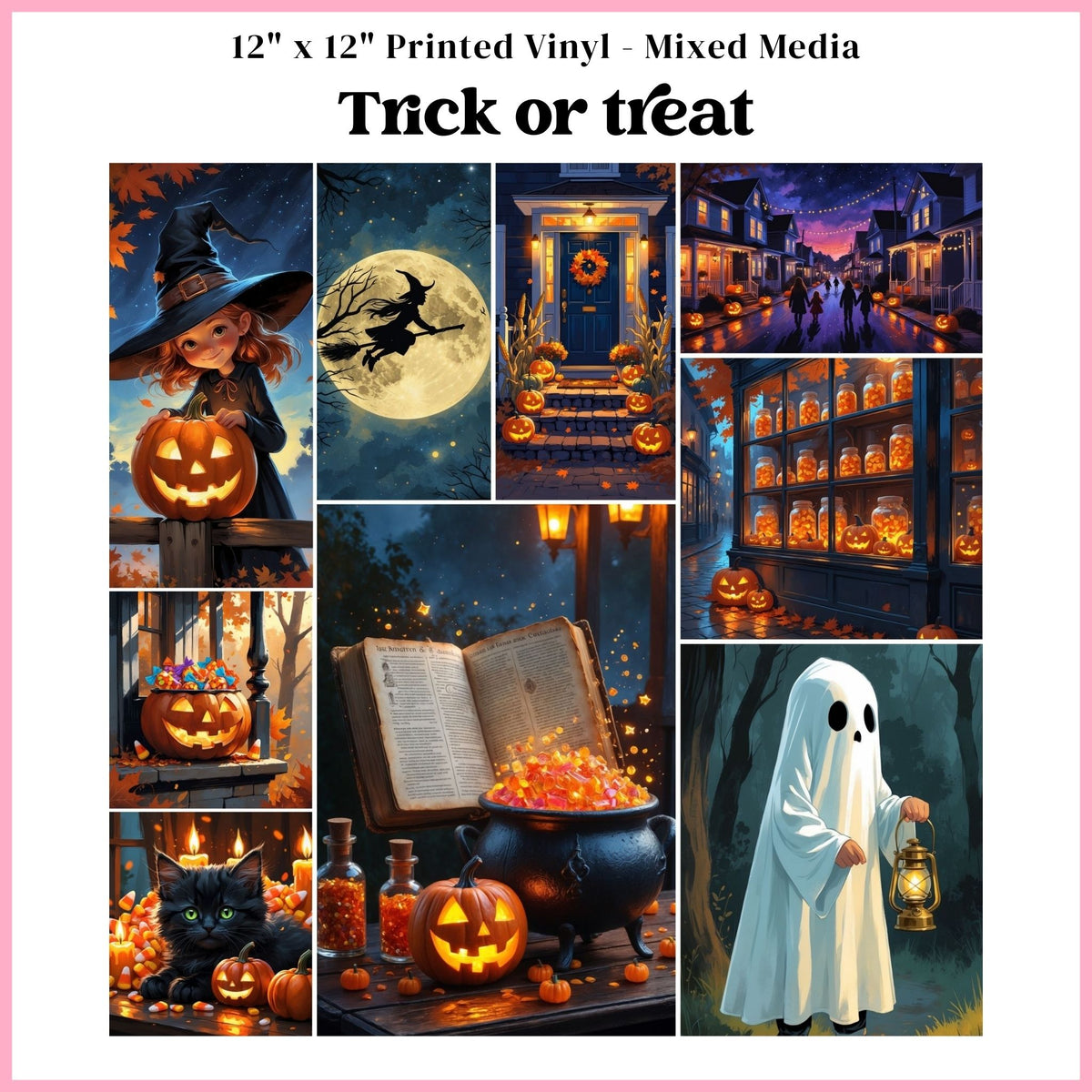 Trick or Treat - Mixed Media Vinyl 12"x12" Sheet