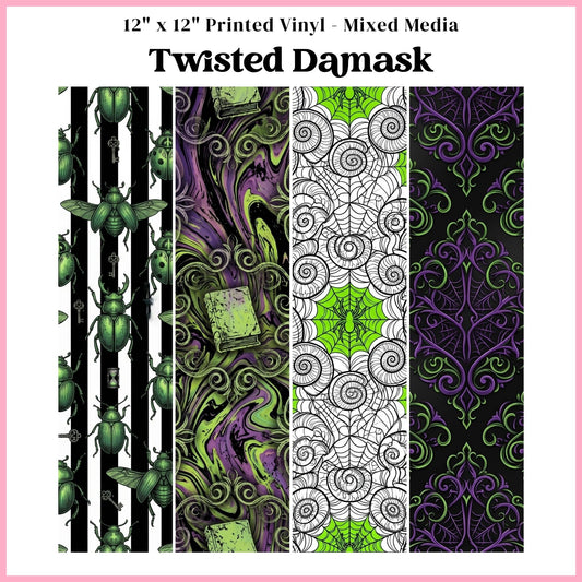 Twisted Damask - Mixed Media Vinyl 12"x12" Sheet