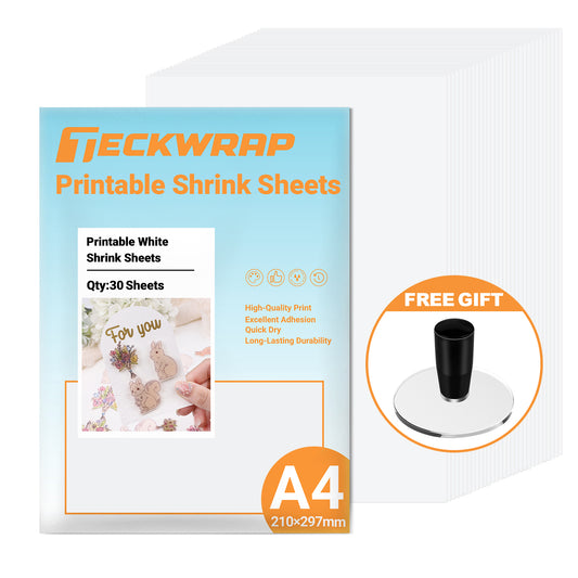 Teckwrap Printable Shrink Sheets - White (Pens or Inkjet Printer)