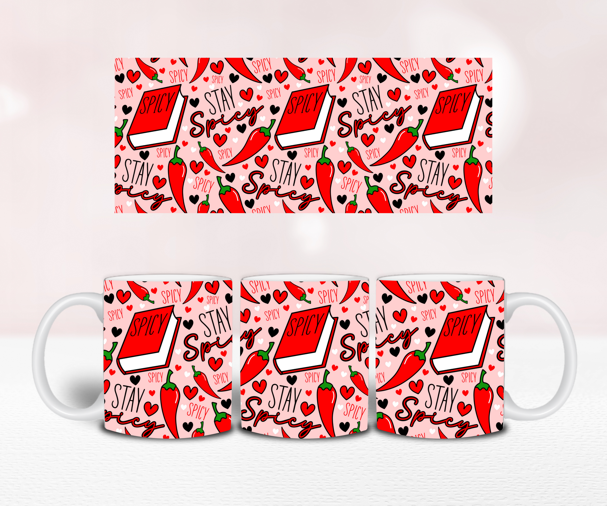 Stay Spicy Seamless - Pre Printed Sublimation 11oz or 20oz Wrap image 1