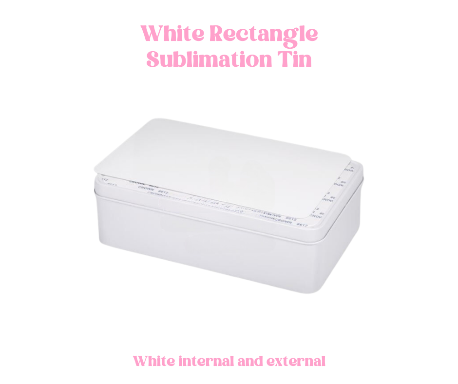 White Rectangle Sublimation Tin 18cm x 11cm x 5.5cm image 1