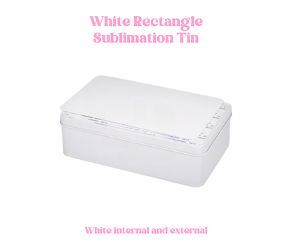White Rectangle Sublimation Tin 18cm x 11cm x 5.5cm image 1