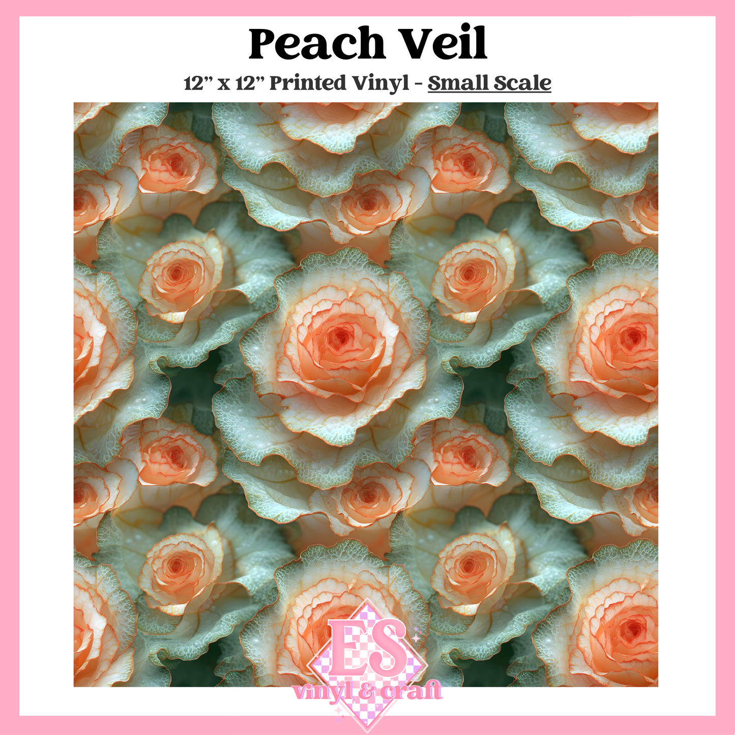 Peach Veil - Small or Large Scale Options - 12" x 12" Sheet image 1