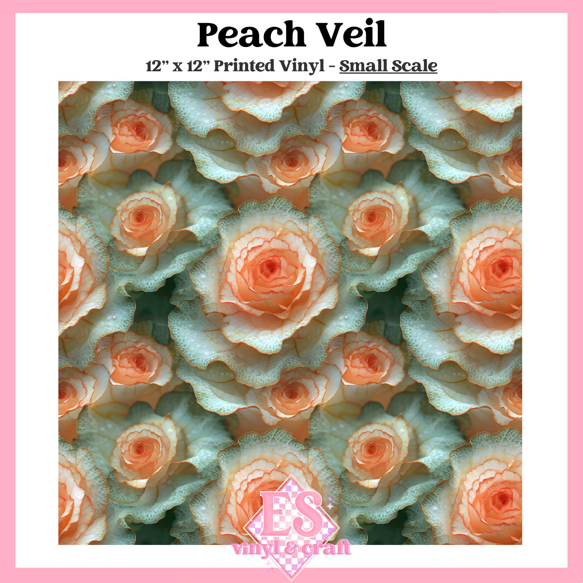 Peach Veil - Small or Large Scale Options - 12" x 12" Sheet image 1