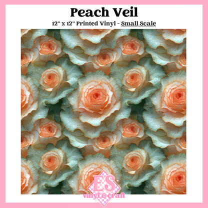Peach Veil - Small or Large Scale Options - 12" x 12" Sheet image 1